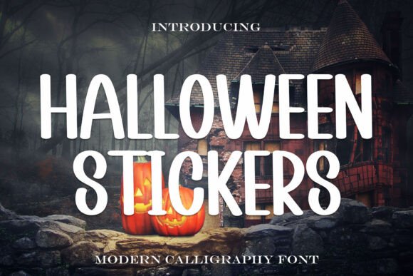 Halloween Stickers: A Handwritten Font for Elegant Craft Projects